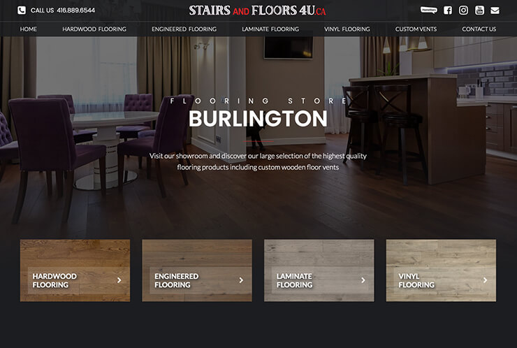 Stairs and flooring website design