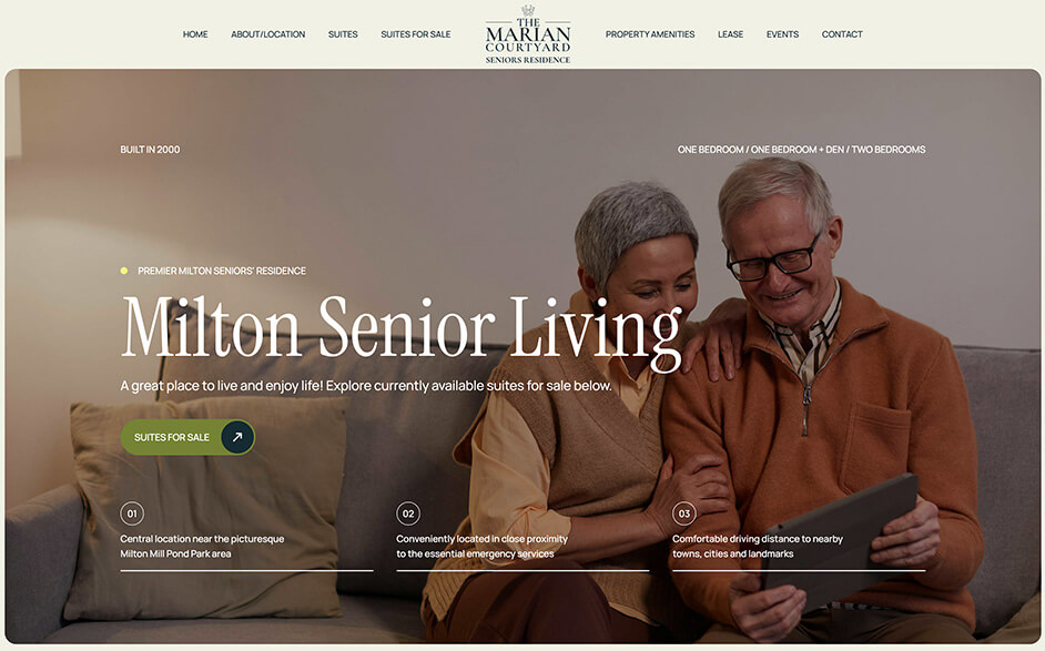 web design for elderly homes in Milton